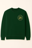 ZM Signature Green Sweatshirt – 100% Cotton Premium Comfort with Golden Emblem for Men